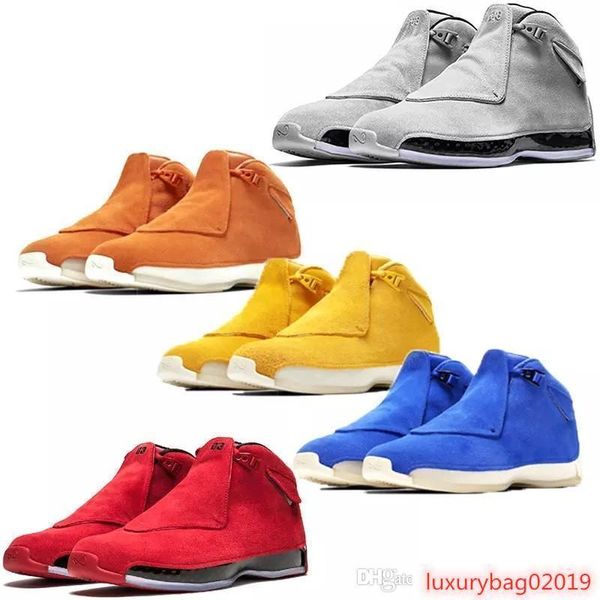 

men 18 18s toro basketball shoes red suede yellow orange blue royal cool grey og cdp mens sport trainer athletic sneakers 41-47