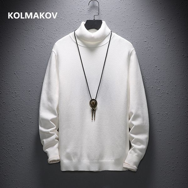 

cashmere sweater 2020 men casual men's turtleneck sweaters warm knitting shirt wool pullover men -4xl,5xl, White;black