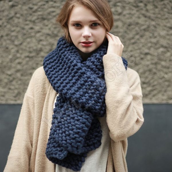 

8 styles winter wool solid color warmer scarf thickening men and women couples fashion 190*30cm knitted scarves zza1327 60pcs, Blue;gray