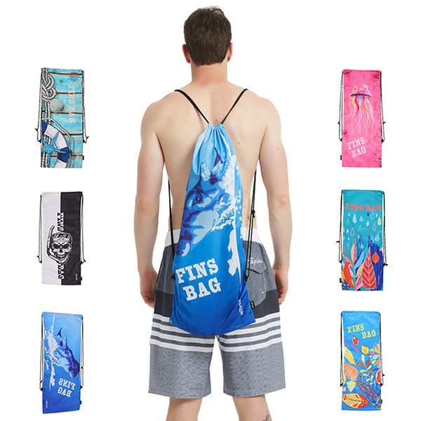 

hiturbo outdoor diving bag-fins drawstring backpack portable travel gear bag for snorkeling diving swimming fins 29.5"x13.8"