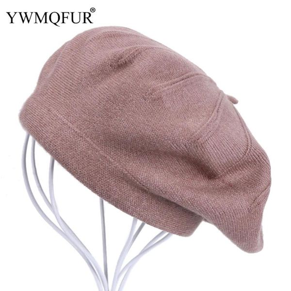 

ywmqfur autumn winter knit women berets hats vintage wool solid fashion lady beanies caps female skullies beret 2020 new arrival, Blue;gray