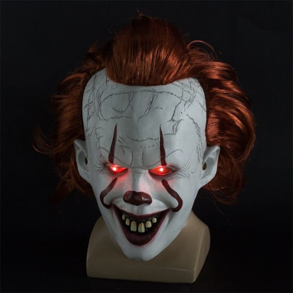 

2019 it chapter two scary clown pennywise led lights mask cosplay halloween masks