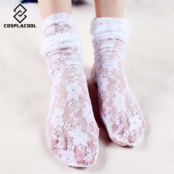 

cosplacool]princess transparent meias harajuku creative fishnet socks women fashion hollow mesh lace short ladies socks, Black;white