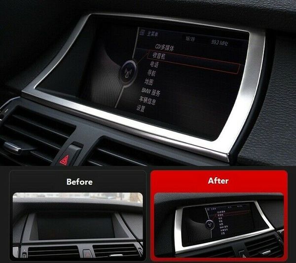 

for bmw x5 x6 e70 e71 2008-2013 stainless steel dashboard navigation trim frame