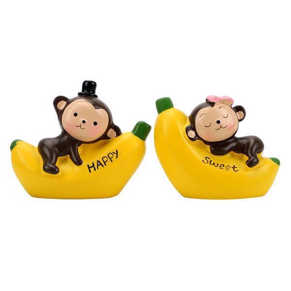 

leepee love alphabet monkey banana monkey doll car styling cartoon dashboard decoration interior accessories car ornament