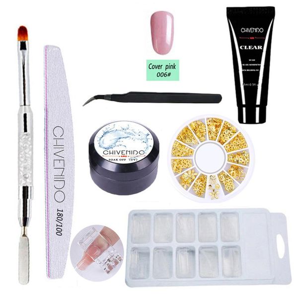 

alloy decoration ptherapy extension nail poly gel set fast acrylic uv glue 8pcs nails art tools kits