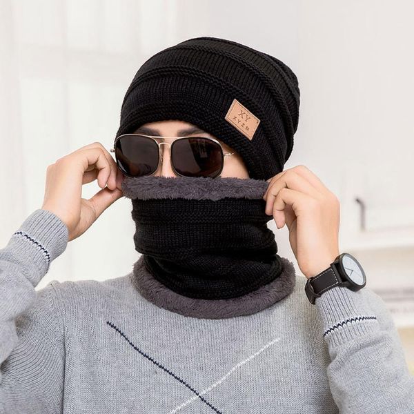 

hat+scarf urdiamond winter scarf hat set 6 colors knitting scarf hat warm woolen cap scarves winter outdoor accessories, Blue;gray