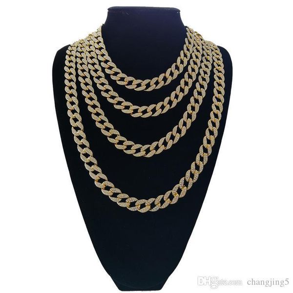 

15mm thick cuban chain 24k gold-plated hip hop full diamond heavy necklace for mens, Silver