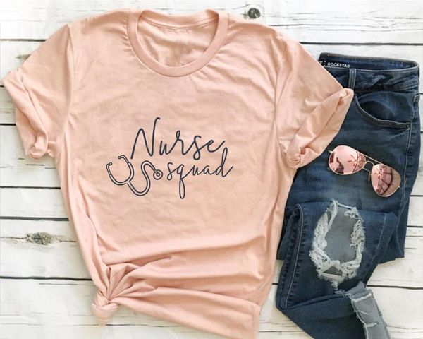 

nurse squad t shirt slogan women fashion grunge tumblr cotton casual aesthetic quote vintage party hipster tees young street top, White