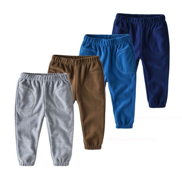 

Boy's Thick Fleece Pant with 2 Pockets for Autumn Winter Chlidren Casual Solid Trousers Kids Joggers Sweatpants, Blue