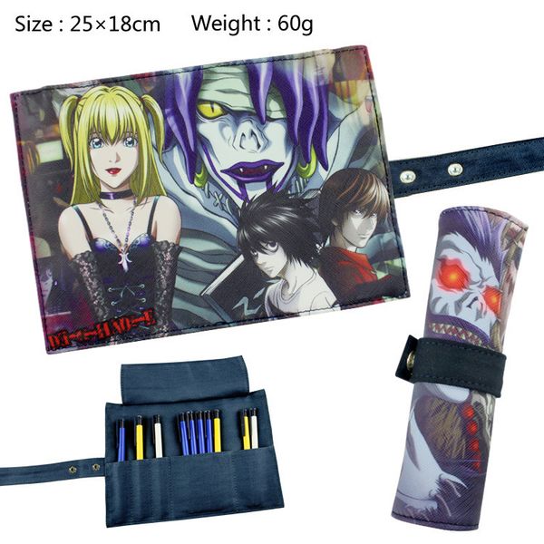 

death note cosplay student school roll up pen pencil case cartoon cosmetic makeup bags pouch storage gift