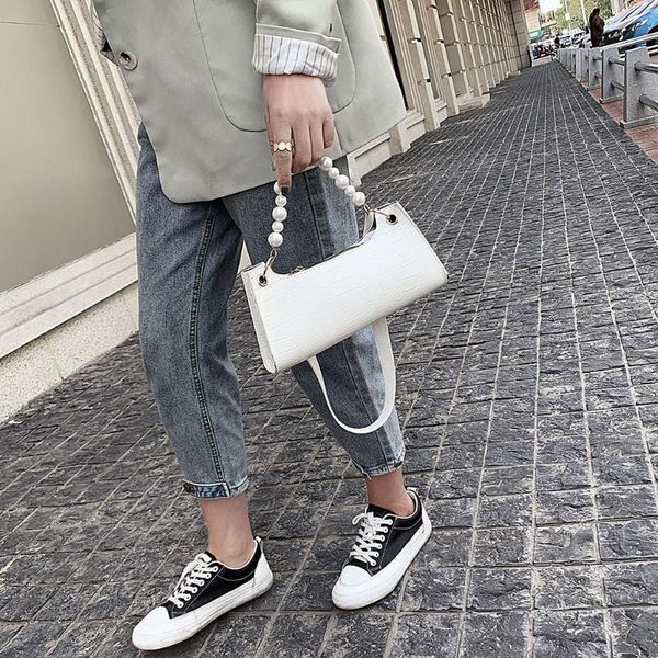 

women candy color shoulder totes bag clutch pearl handbags ladies fashion pu leather casual shoulder messenger bag