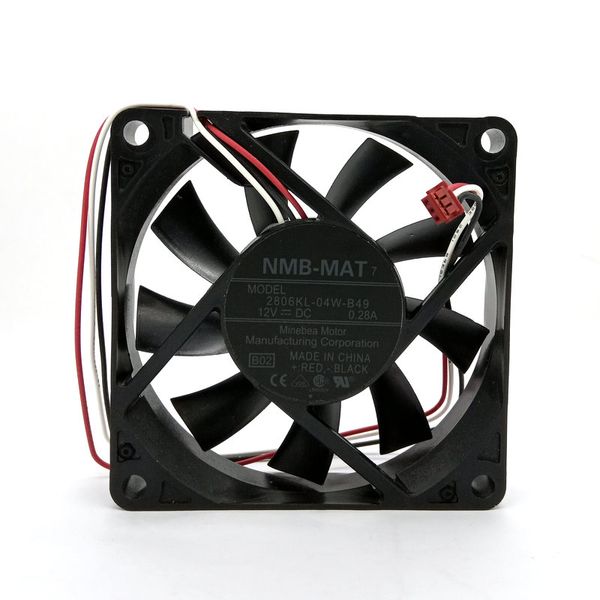 Novo Original NMB 2806KL-04W-B49 B02 DC12V 0,28A 70x70x15MM 3 linhas Ventilador de resfriamento do projetor