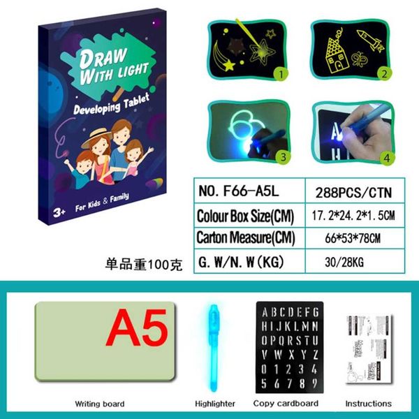 

drawing board writing durable with pen funny developing toy diy gift fluorescent educational magic luminous children graffiti