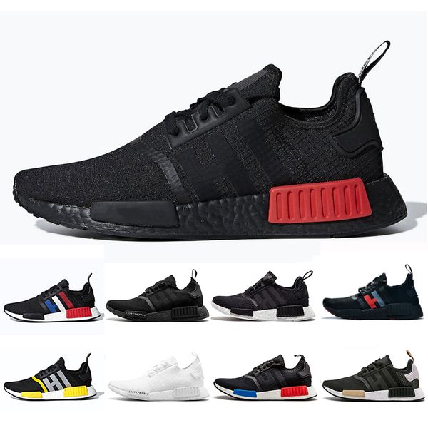 

bred nmd r1 mens womens running shoes oreo atmos tri-color primeknit og japan triple solar red solid camo onix vapour pink sports sneakers