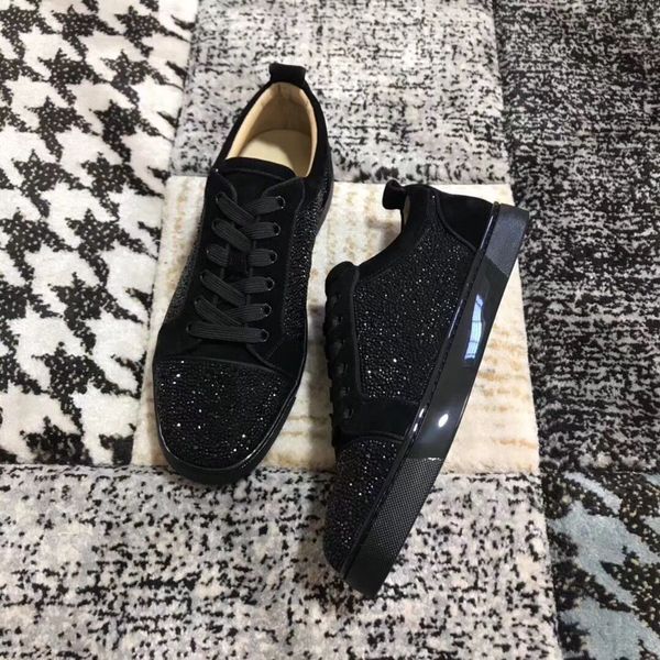 

Special offer 2019 uede black rhine tone tra red bottom hoe men women 039 flat red ole hoe low neaker lace up ca ual hoe