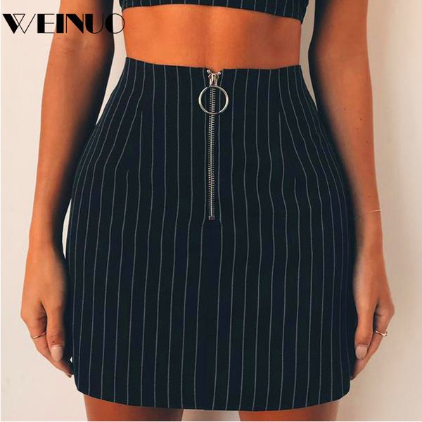 

skirts womens mini skirt 2019women fashion party cocktail skirt dresses ladies summer printed striped jupe femme, Black