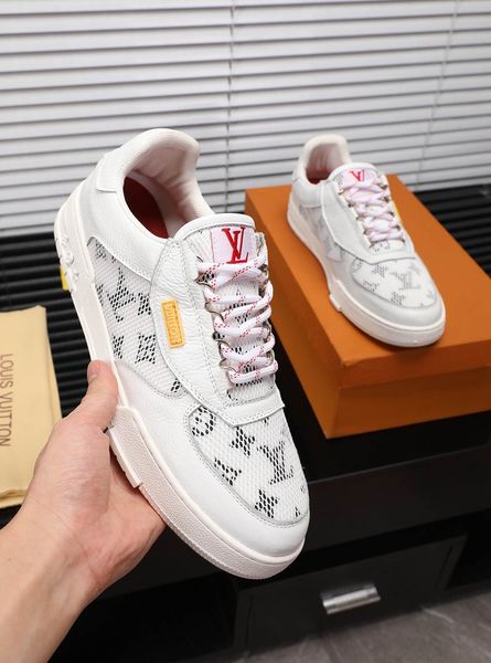 

new style high-end luxury men's casual sports jogging shoes fashion design brand platform classic retro leather upper size: 38-44 jkre, Black