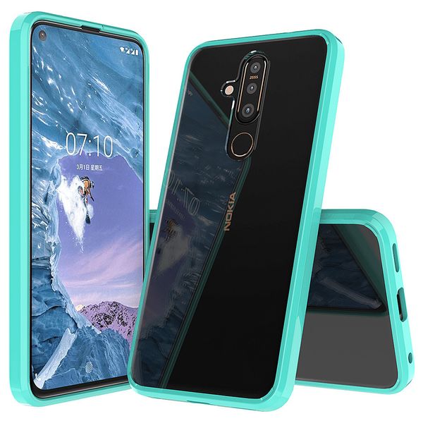 

применить к nokia 8.1 plus двухцветный двойной материал тип рамы два-в-одном защита падение рука оболочки