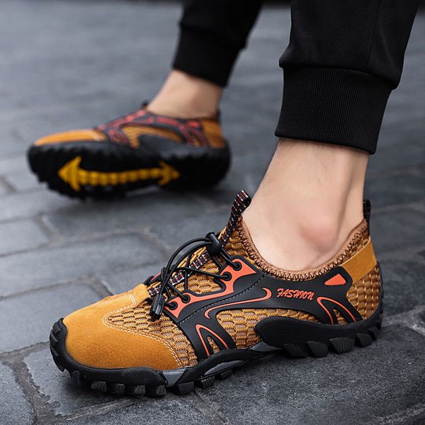 

men outdoor aqua shoes breathable beach clogs sneakers sandals male trekking trail wading garden hiking shoes big size 39-48