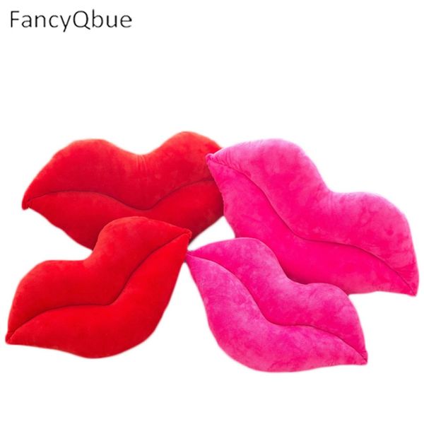 

new creative novelty funny pink red lip plush throw pillow tv room bedroom office throw pillow decorations cushion toy doll