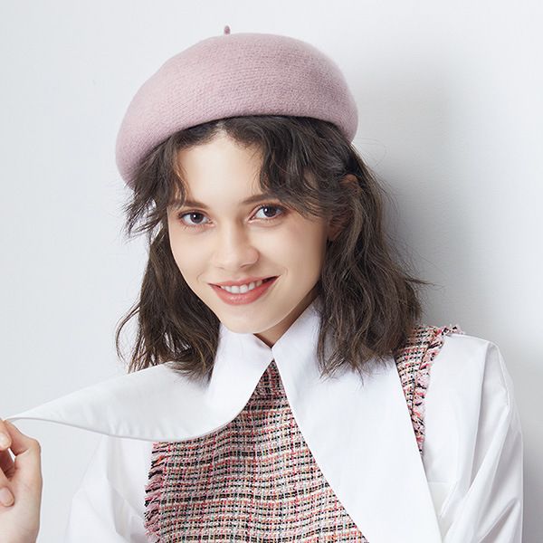 

women winter pure wool knitted berets artist beanie beret hat fashion bonnet pumpkin flat cap all matched, Blue;gray