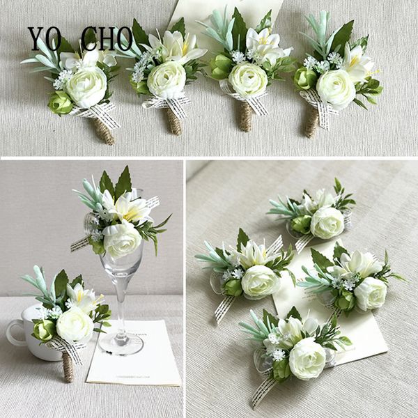 

yo cho high-end noble white series artificial corsage wrist flowers bridesmaid sisters hand flower an corsage wedding decor