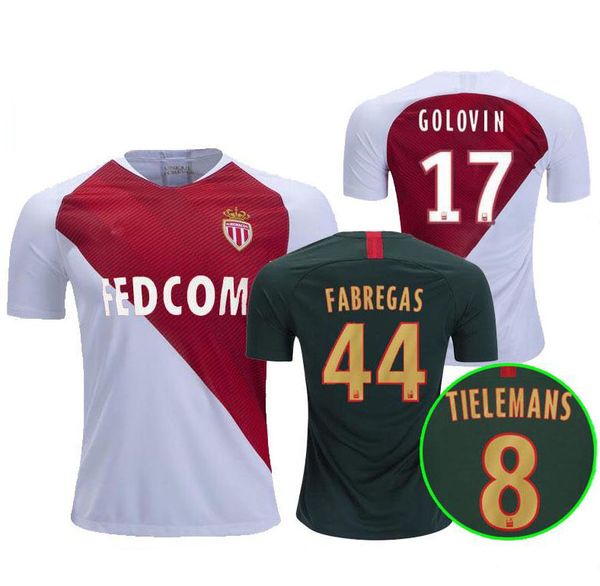 

Thailand quality a monaco jer ey 2018 2019 fabrega 44 falcao 9 golovin 17 occer jer ey maillot de foot football occer hirt kit
