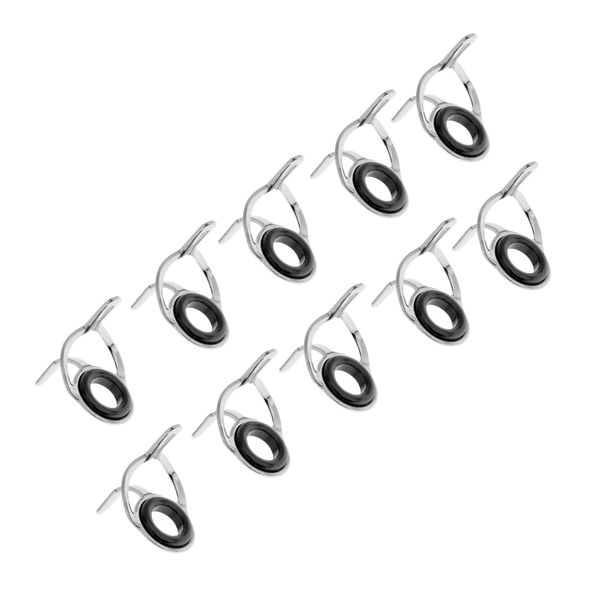 

10pcs ceramic ring fishing rod guide eyes tangle stainless steel frame diy