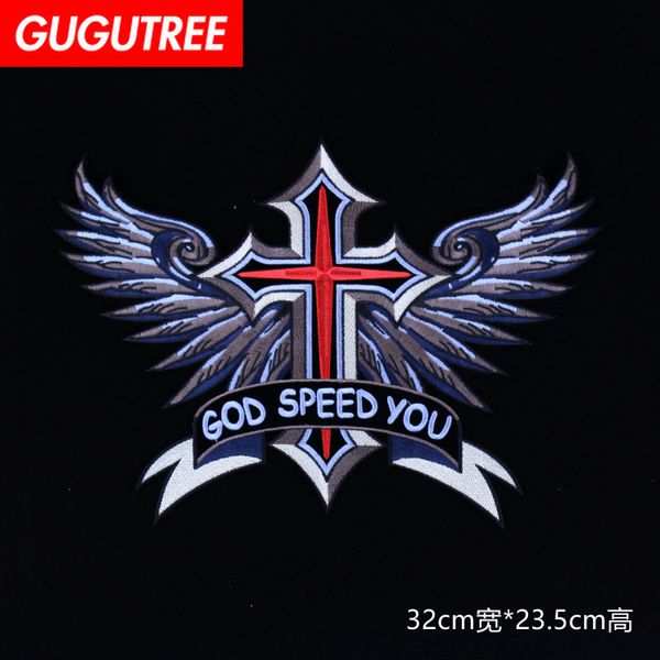 

gugutree embroidery big eagle patch animal cartoon patches badges applique patches for clothing dxl-92, Black