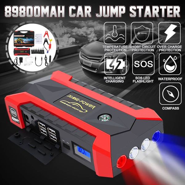 

600a 89800mah starting device power bank jump starter car battery emergency charger 12v multifunction battery