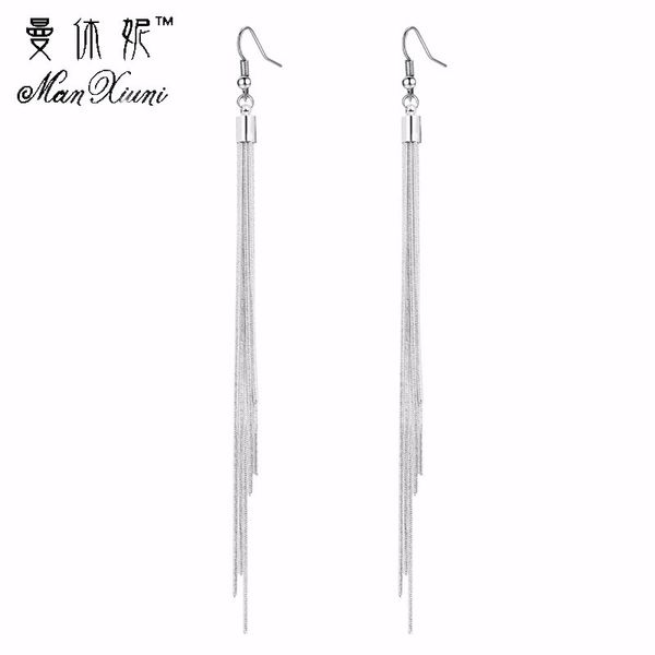 

manxiuni vintage long earrings silver color tassel earrings fashion jewelry for women gift 2018