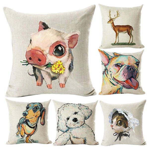 

45x45cm square animals pattern cushion cover throw pillow case home sofa decor