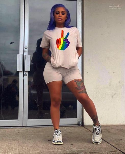 

одежда мода чистый цвет женские спортивные костюмы печати круглый вырез с коротким рукавом короткие брюки повседневная женская лето, Gray