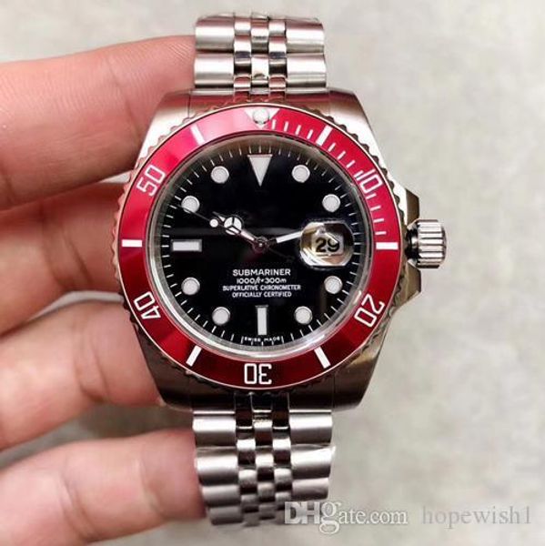 

2019 new designer watche 116610 men automatic sapphire stainless solid glidelock black ceramics bezel green face mens watches wristwatch, Slivery;brown