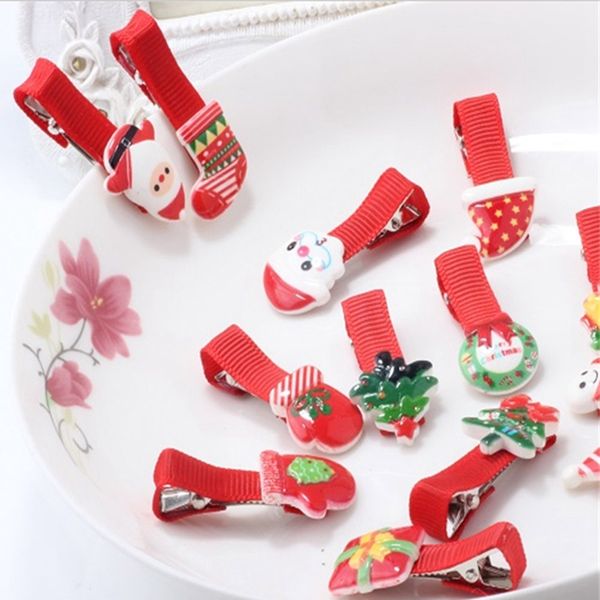 

5pcs merry christmas girl hair clips hairpins hair accessories for kids baby girls, Slivery;white