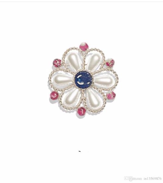 

fashion luxury women's female's ladies stamped cross pearls peach heart letters brooches pins with box ing, Gray