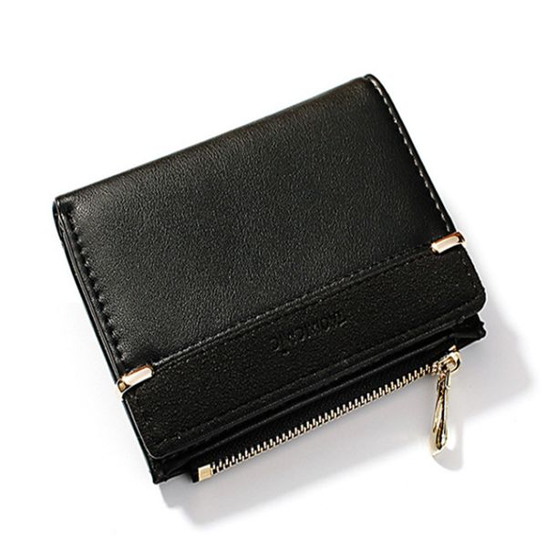 

2020 new style women's wallet short women fashion wallets woman card small ladies wallet female mini clutch girl, Black