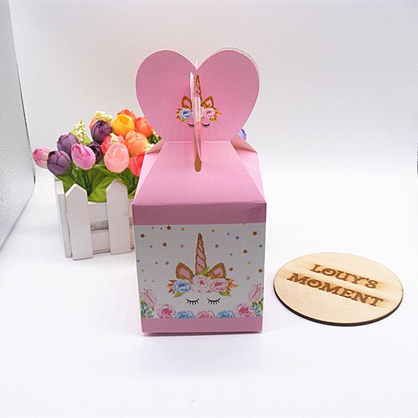 

12 x unicorn candy box girl's birthday gift box baby shower party deco pink unicorn gift