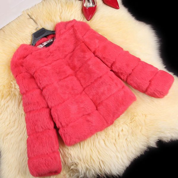 

wave cut natural fur jackets women o neck long sleeve whole skin real fur coats outerwear 2018 autumn winter, Black