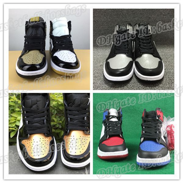 

high 1 wholesale og gold new black red white men basketball shoes women sports outdoor fashion trainers sneakers with box size 36-47