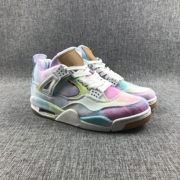 

2019 new multicolor 4 4s nrg denim white basketball shoes for men jeans rainbow mens designer sports basketbs sneakers trainers size 7-12
