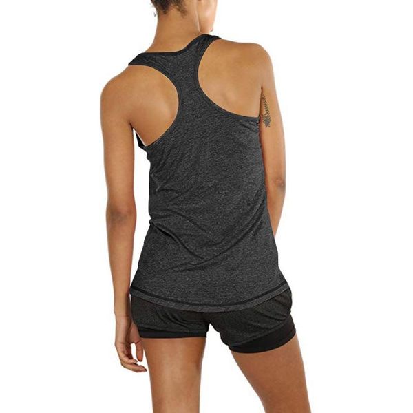 

open back sports blouses loose breathable tank workout women gym yoga t-shirt fitness active wear female #d, White;red