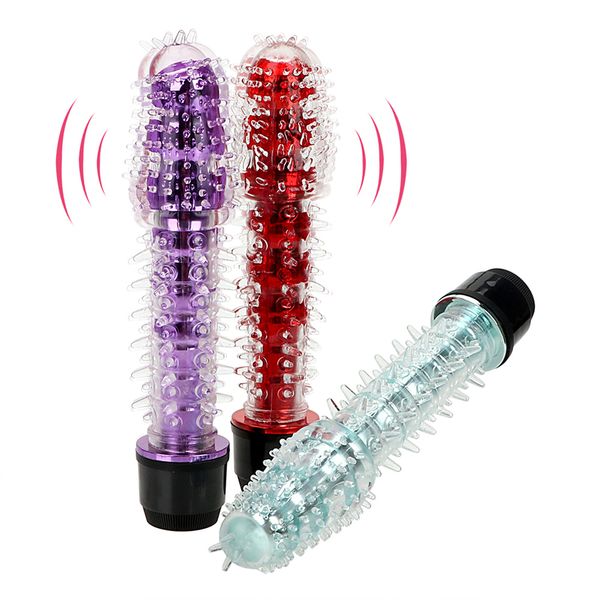 Kristal silikon vibratör derin stimülasyon yapay penis vibratör g Spot titreşimli seks oyuncak kadınlar için klitoris masaj J1728