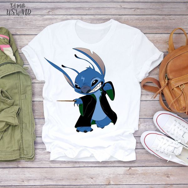 

women 2020 cartoon stitch bird maleficent fashion clothing lady t shirts ladies womens t shirt graphic female tee t shirt, White