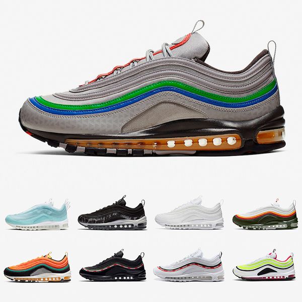 

white evergreen 97 mens running shoes 97s nintendo 64 sunburst undefeated undftd bright citron triple white black men women sports sneakers