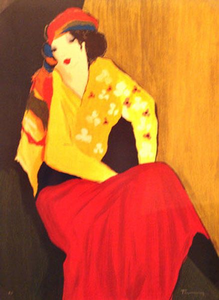 

itzchak tarkay nouvelles фигурация главная произведения искусства современный портрет сеньоры ручной работы картина маслом на холсте вогнута