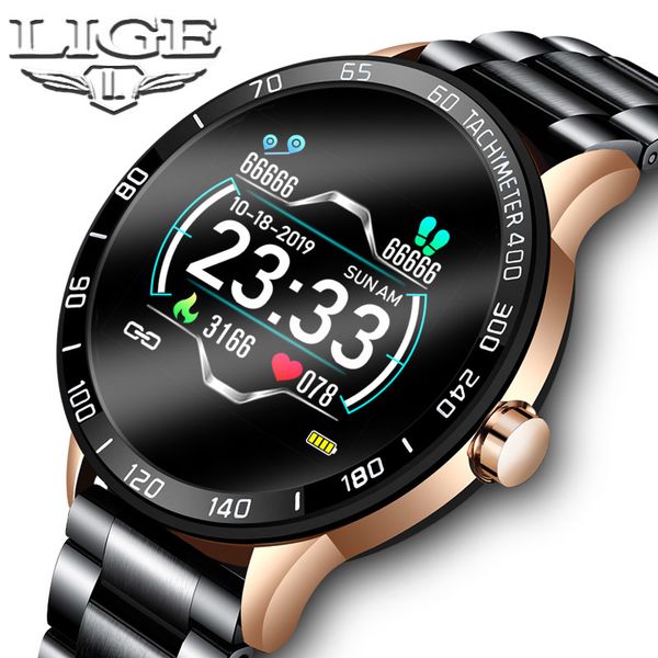 

smart watch men ip67 waterproof fitness tracker heart rate blood pressure monitor pedometer for android ios sports smartwatch, Slivery;brown