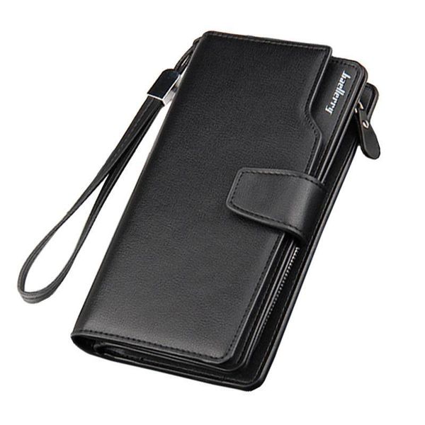 

big wallet men new fashion leather card holder male long wallet clutch bag mens wallets purses zipper coin purse, Red;black