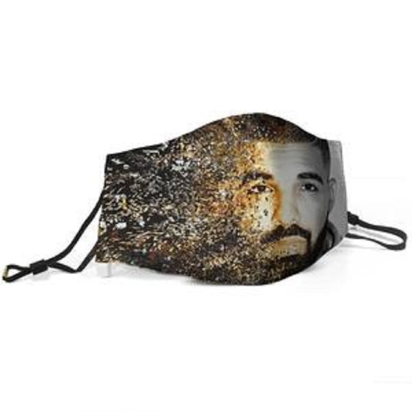 

women men face mask dust mask muffle drake passionfruit album art printed with adjustable ear hook mask, Silver